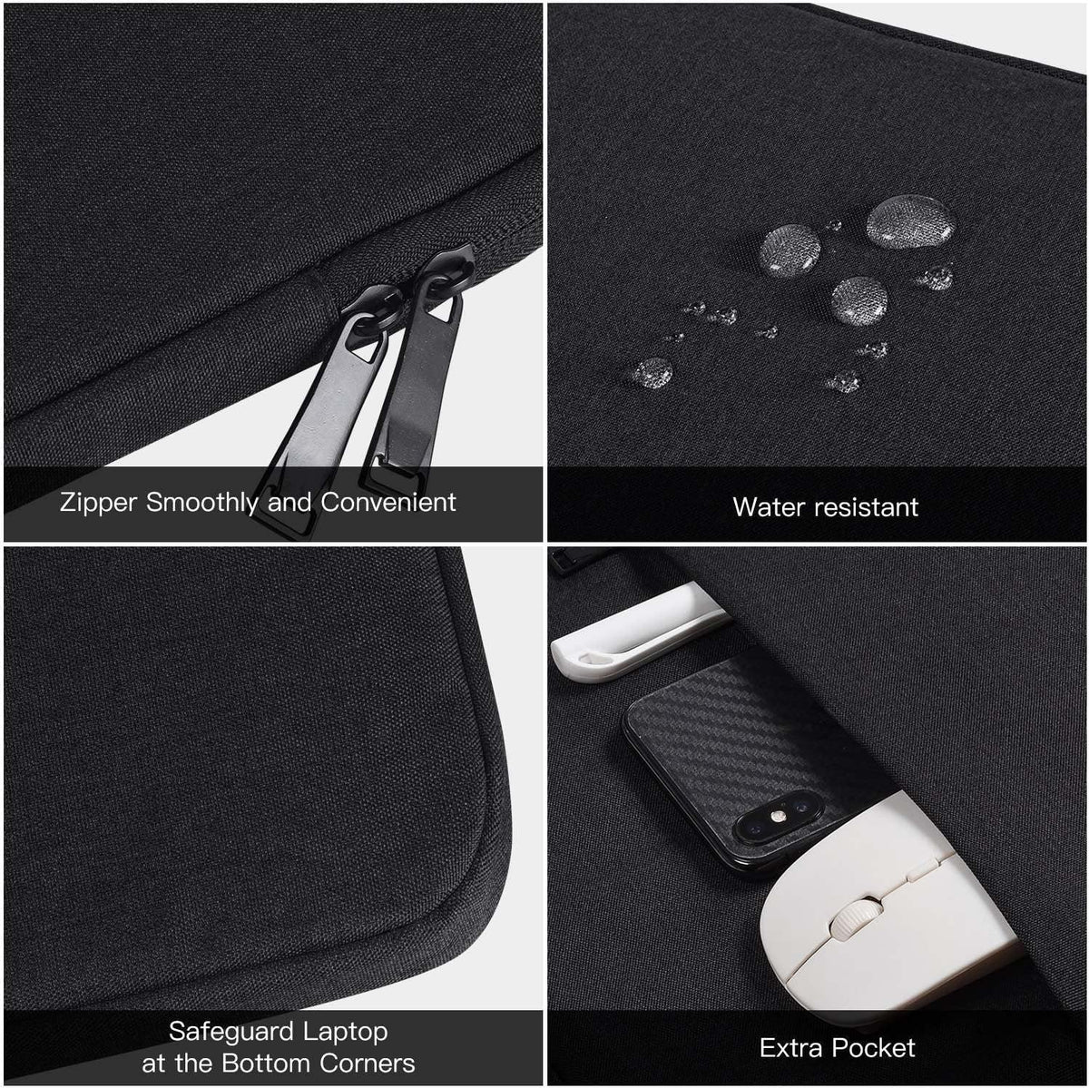CaseDeer 15.6 16.1 Inch, 15.6-16.1 Inch 15"x10.8" Portable Monitor Case Carrying Sleeve for Most Portable Monitor
