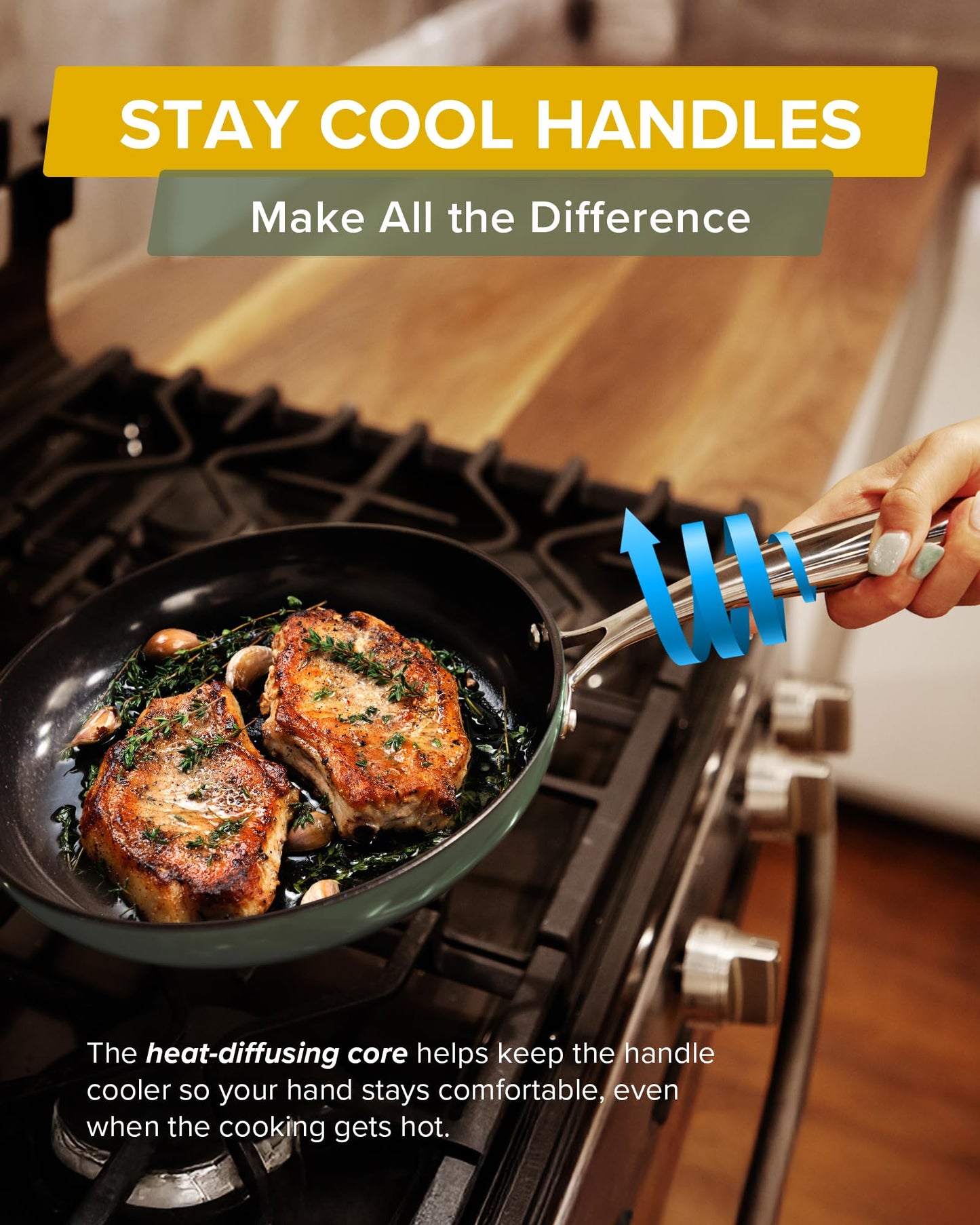 Nuwave Lux 13-Piece Premium Cookware Collection, Healthy G10 Duralon Blue Ceramic Nonstick, Ultra Durable, PFAS-Free, Lightweight & Works on All Cooktops