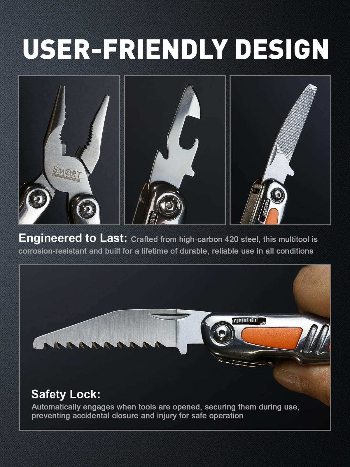 SMART JERRY 14-in-1 Multitool Pliers with Gift Box & Sheath | Premium Self-Locking Foldable Multi Tool for DIY, Camping, EDC | Stainless Steel Pocket Knife | Ideal Gifts for Men, Dad, Husband
