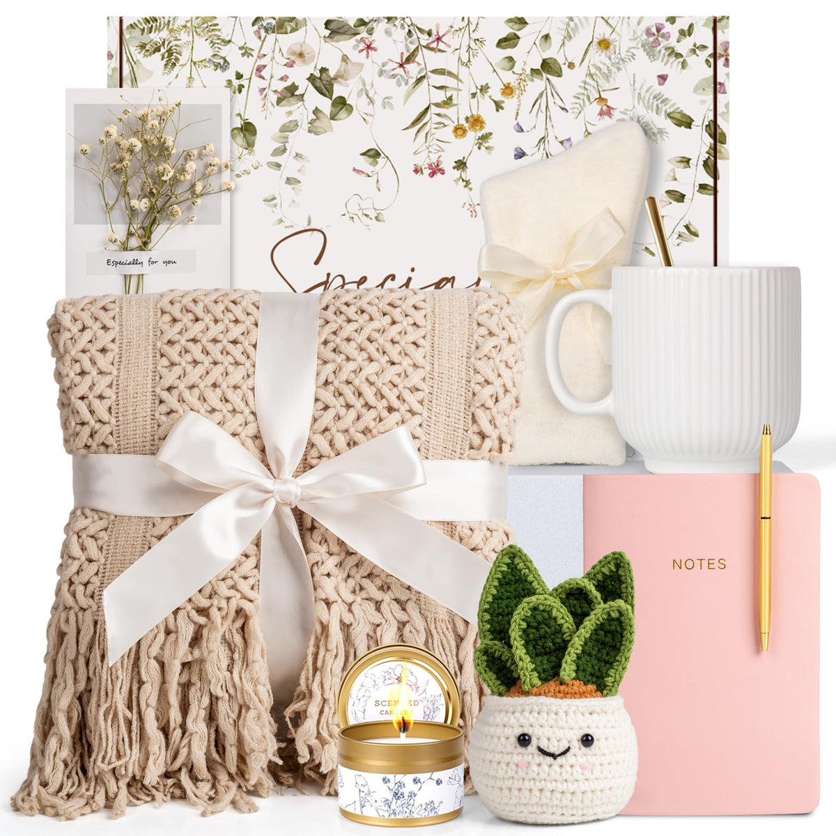 Mothers Day & Birthday Gifts for Women, Gift Baskets for Women, Self Care Gifts Care Package, Thank You, Get Well, Sympathy Inspirational Friendship Gifts Box for Mom, Grandma,Sister,Friends,Girls