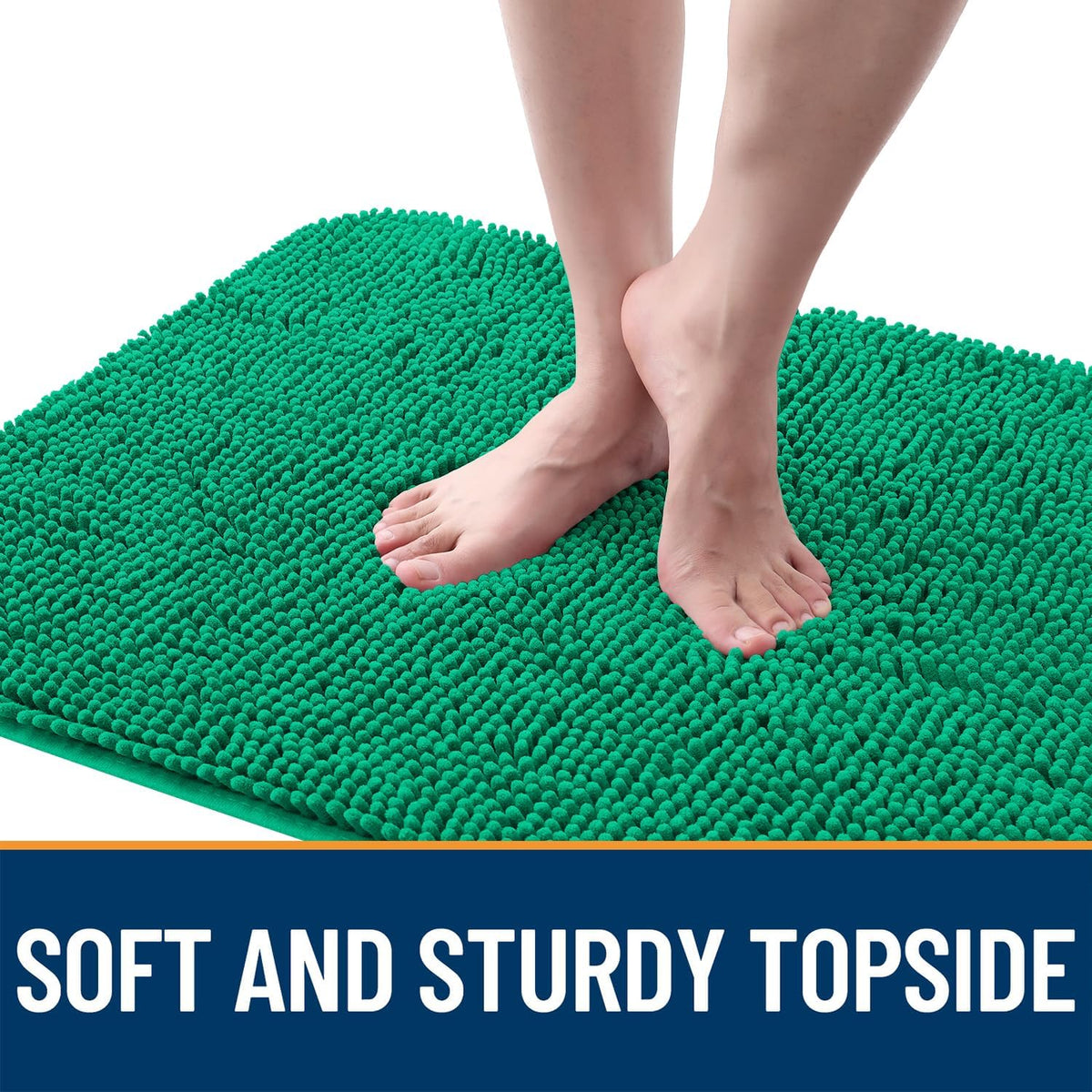 OLANLY Dog Door Mat - Absorbent Non-Slip Mud Mat for Indoor Use | Quick Dry Chenille, 24x16 Emerald Green