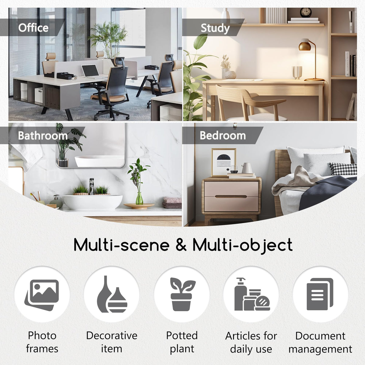 Jerry & Maggie Desktop Organizer Office Storage Rack Adjustable Wood Display Shelf Free Style Double H, Multi-Functional Mini Bookshelf for Desk Natural Stand (White Wood Tone)