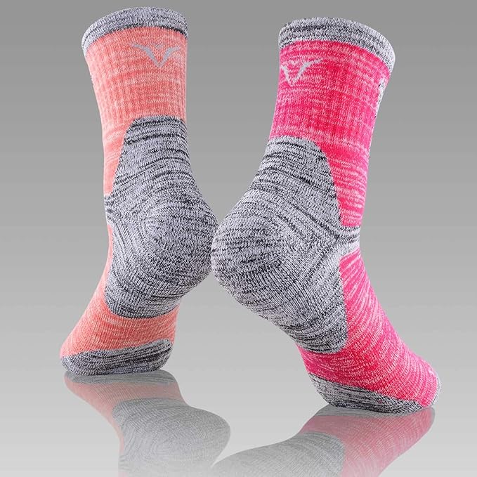 FEIDEER Hiking Walking Socks For Women, Multi-pack Outdoor Recreation Socks Moisture Wicking Crew Socks