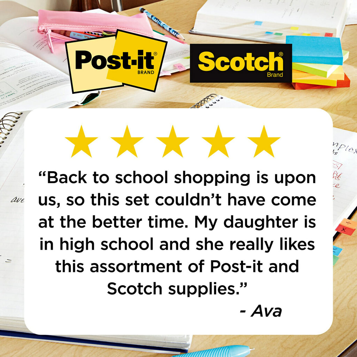 Scotch and Post-it Brand Office Essentials Kit, Business and Teacher Supplies Set with Post-it Super Sticky Notes, Scotch Super Hold Tape, Scotch Magic Tape, Post-it Flags, Sharp Scissors for Office