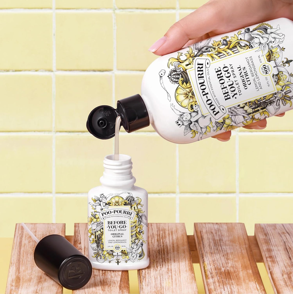 Poo-Pourri Toilet Spray - Bamboo Rain Odor Eliminator | 2 Fl Oz, Up to 100 Uses, TSA Approved