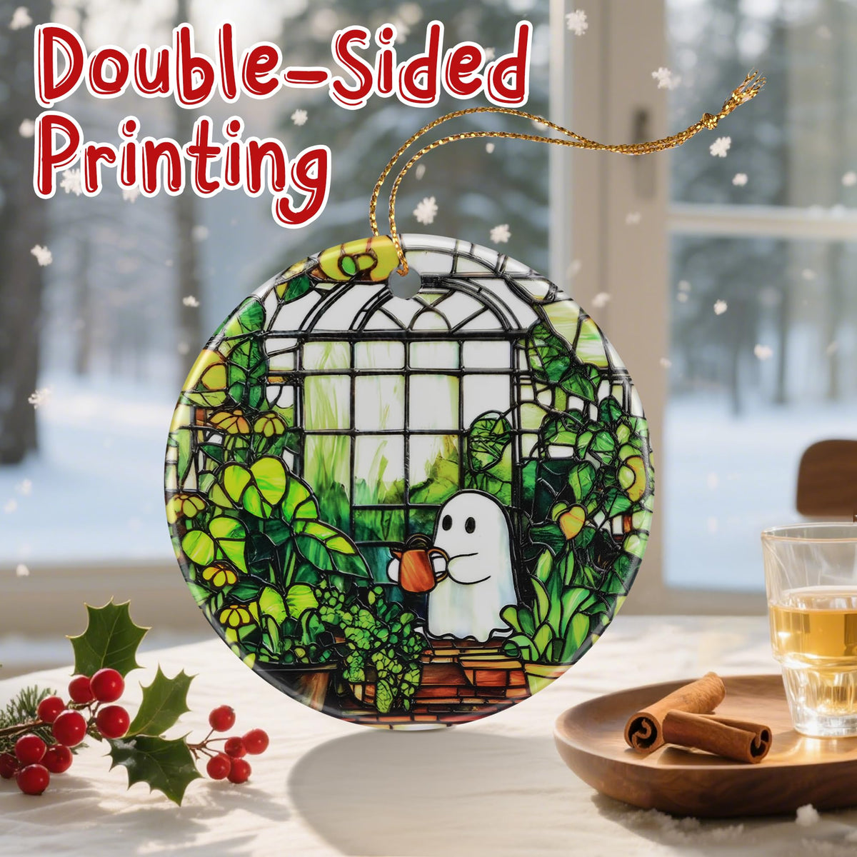 Cute Ghost Christmas Ornaments: Christmas Decorations for Tree & Holiday Decor – Holiday Presents, Gift Ideas for Friends, Coworker, Family, Plant Lover, and Gardener