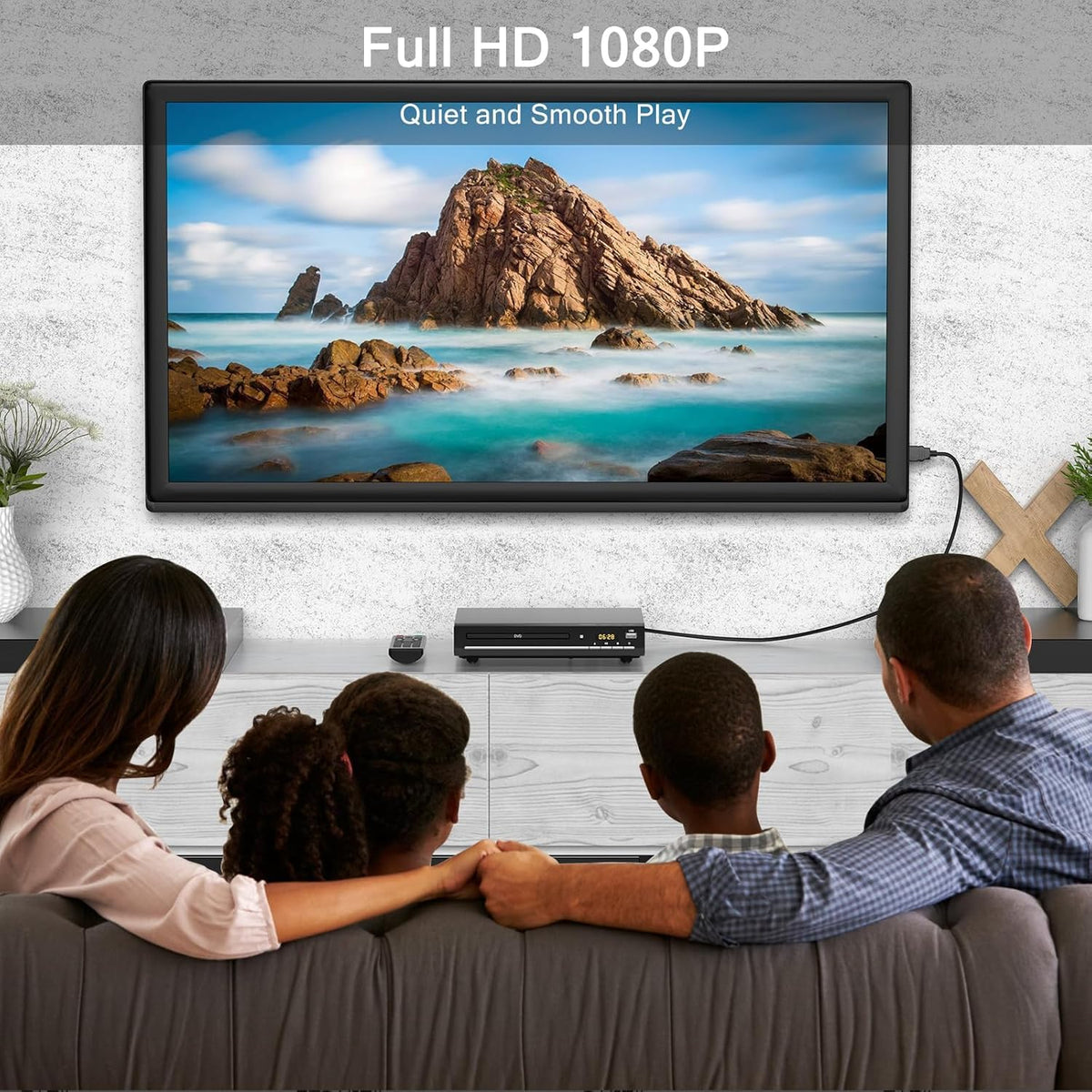 WSJSYH 1080P DVD Players for TV with HDMI,Plays All Regions and Formats,CD Player for Home,Support