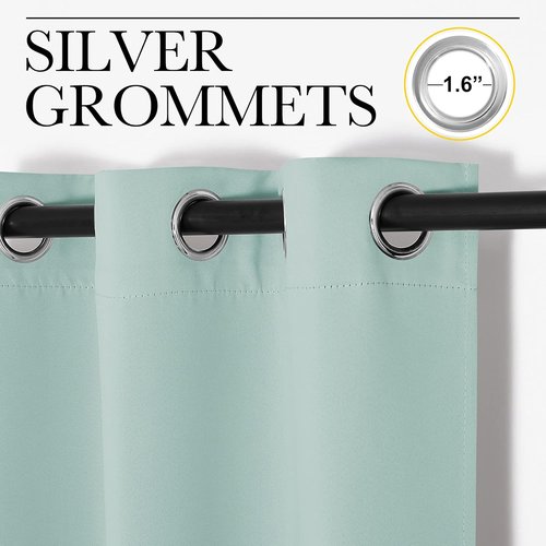 NICETOWN Blackout Curtains - Thermal Insulated Kitchen Draperies | Aqua, 34 x 63 Inches, One Pair