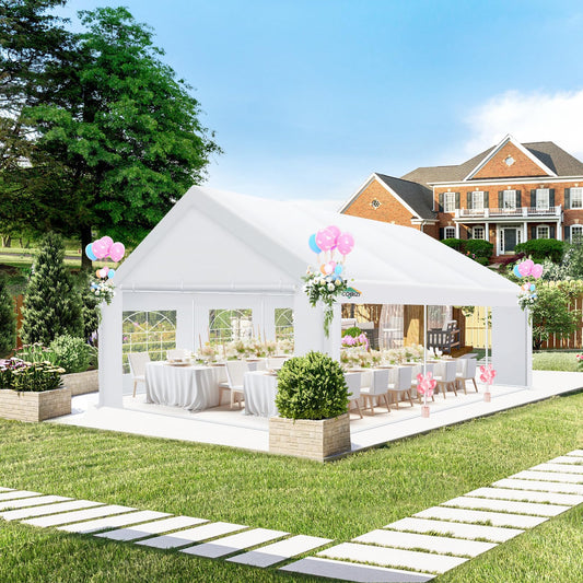 COBIZI 20x20 Party Tent Heavy Duty, Large Outdoor Event Tents for Parties with 6 Sidewalls & Built-in Sandbags,Waterproof Wedding Canopy Gazebo Temporary Shelter,Carport,Camping,Patio,Windproof