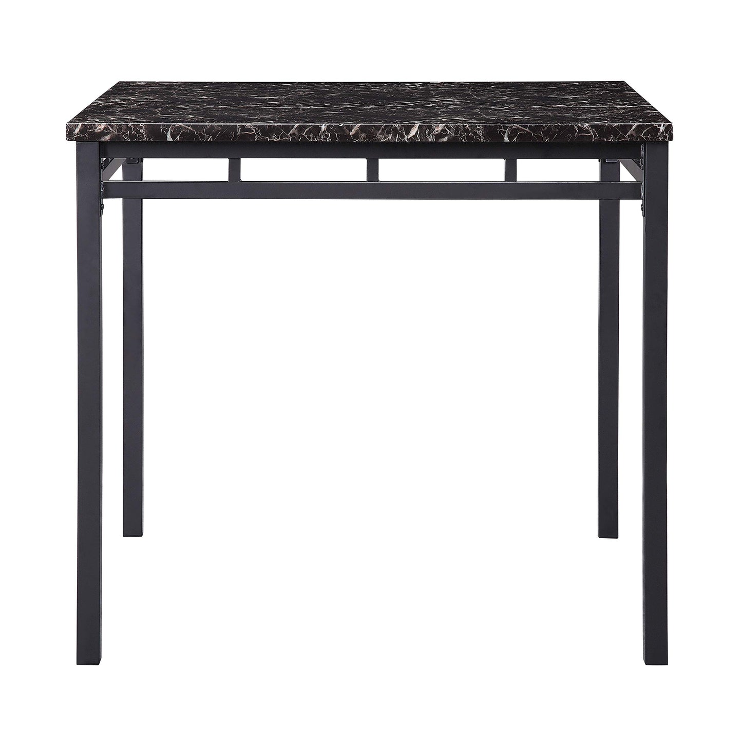 Lexicon Ellis 5-Piece Dining Table Set, Dining Room Table Set for 4, Counter Height Dining Table with 4 Metal Frame Chairs with Faux Leather Seats for Kitchen, Bar, Breakfast Nook, Small Space, Black