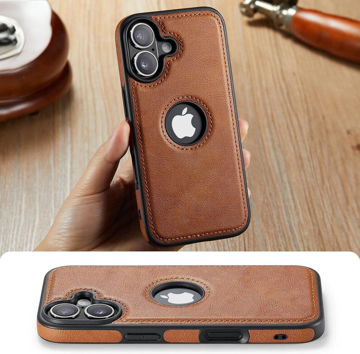C Casus 17, 6.3 (2025) Casus Magnetic Leather Case for iPhone MagSafe Compatible, Business Classic Style, Shockproof