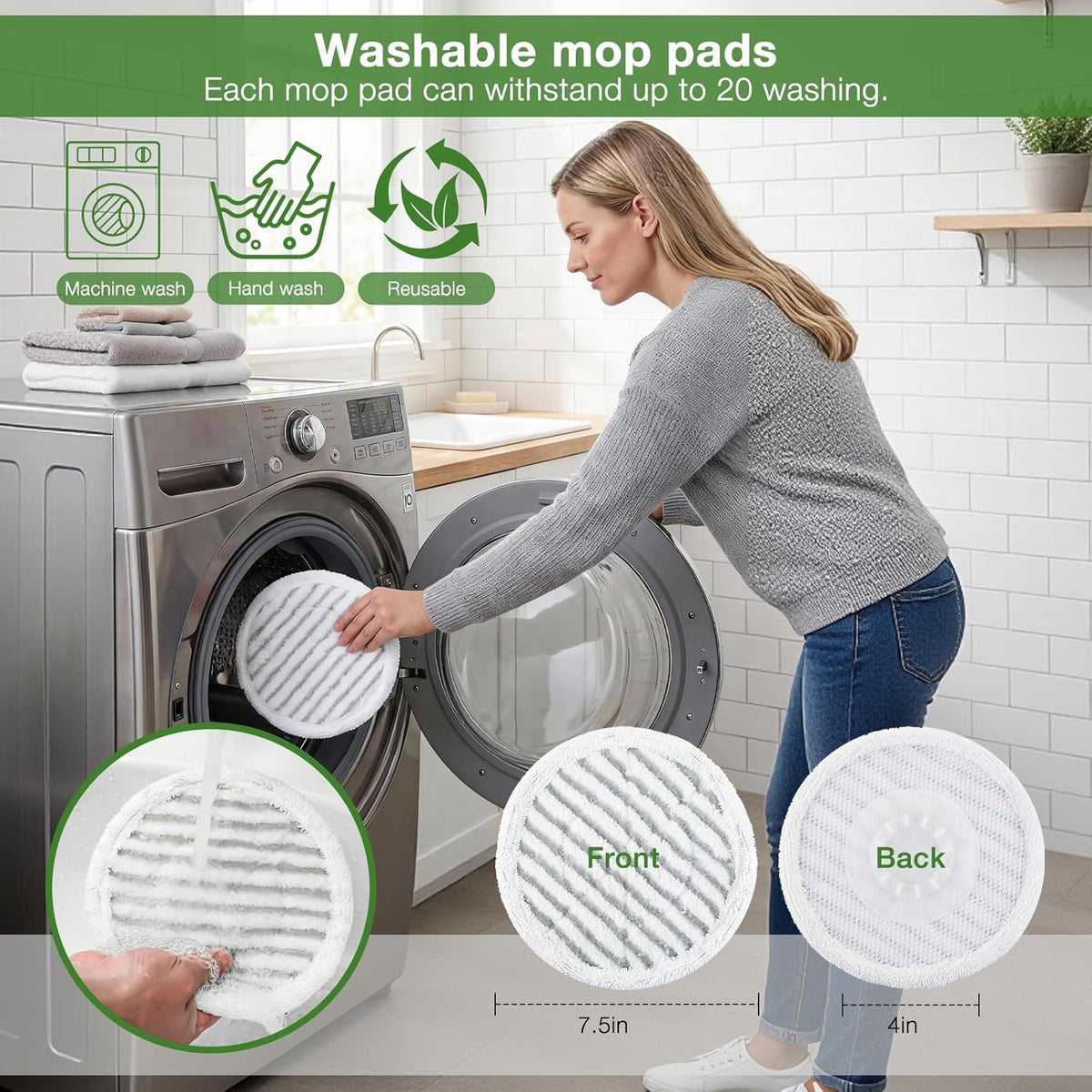 Shark 10 Pack Steam Mop Replacement Pads - Reusable Cleaning Pads for All Floor Types