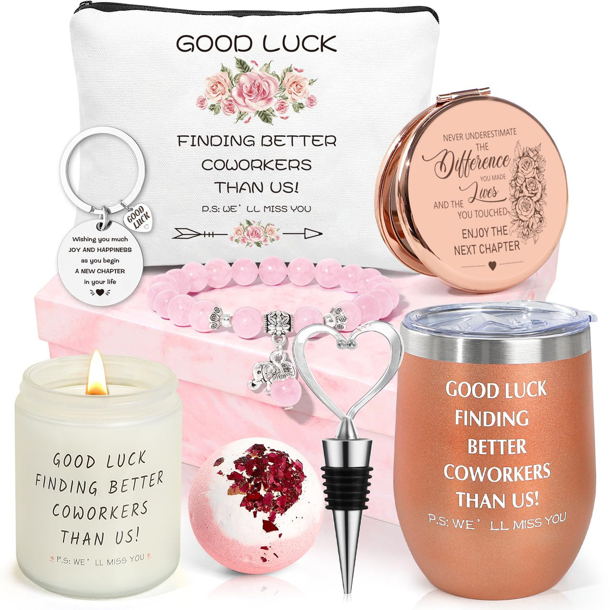 Farewell Gifts for Women - Good Luck & Goodbye Gifts for Coworkers Leaving for New Jobs - Employee Appreciation Gift Basket
