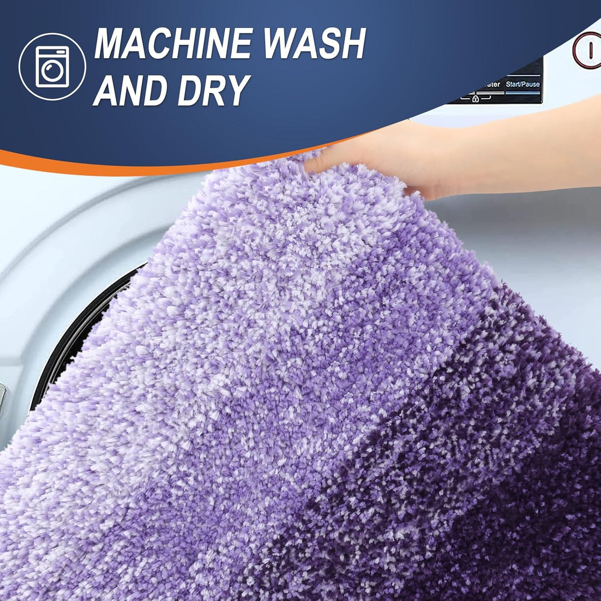 OLANLY Bathroom Rugs | Extra Soft Microfiber Bath Mat 34x21 - Quick Dry, Rubber Backing, Violet