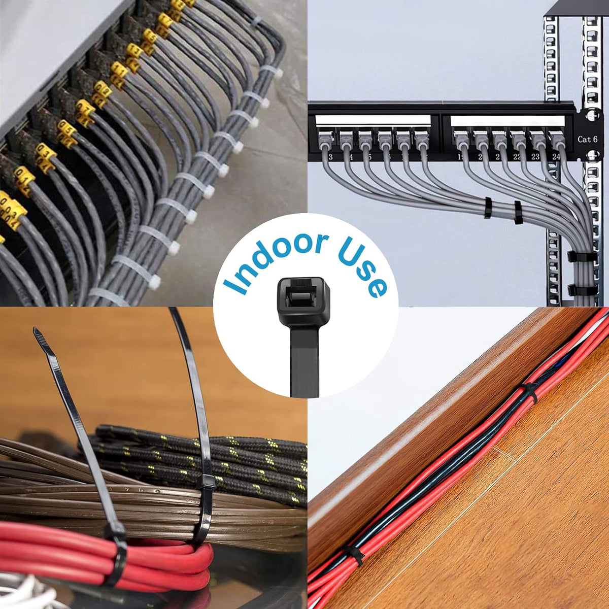 TANTTI 4 inch (200 Pack), 18 lb Zip Ties Small Zip Ties with Tensile Strength, Black, by Supply