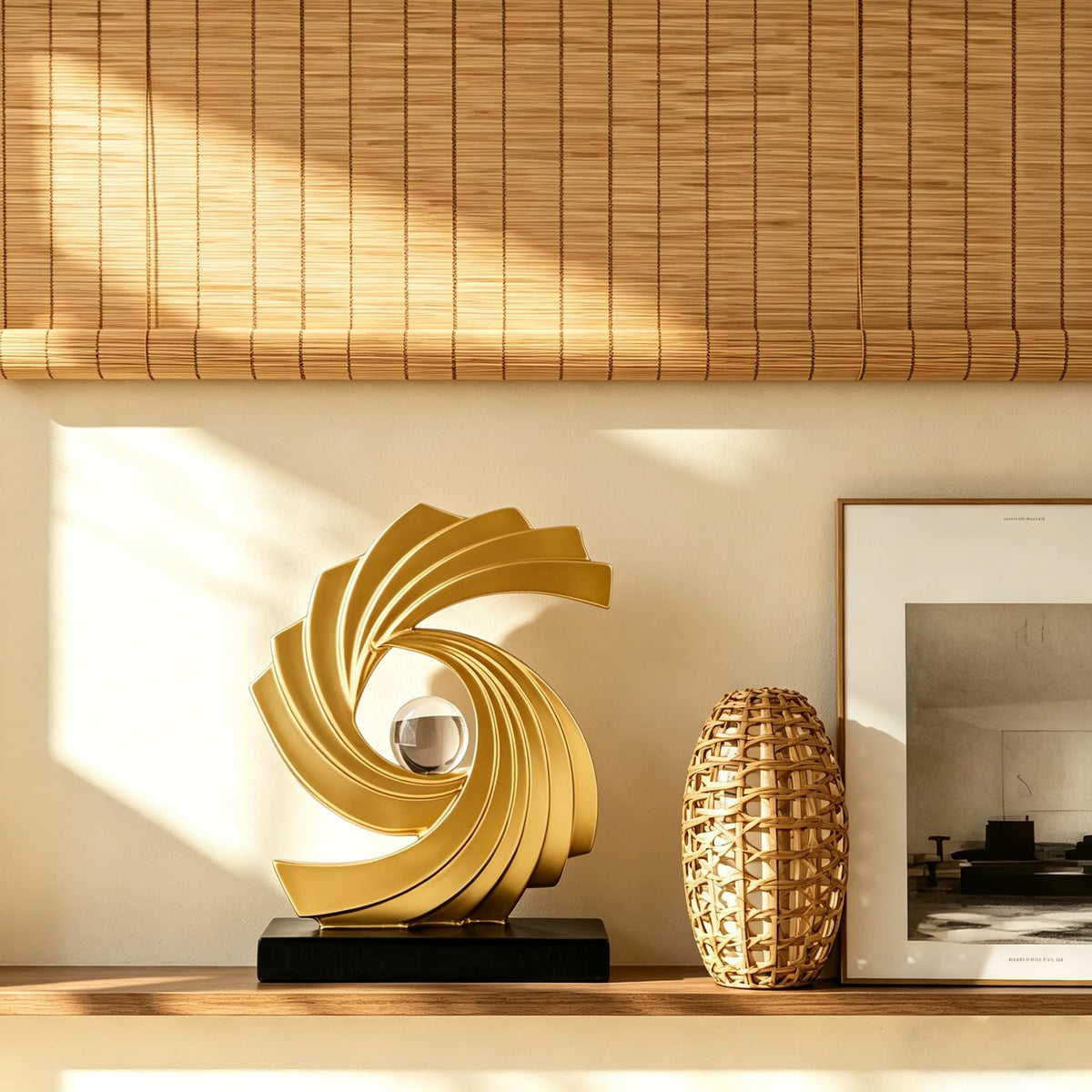 AWNR Gold Abstract Statue Accent Decor, Adornos para Sala Modernos Shelf Decor Aesthetic for Coffee Table, Modern Home, TV Stand, Men's Bedroom, Coffee Table, Console Table, Entryway