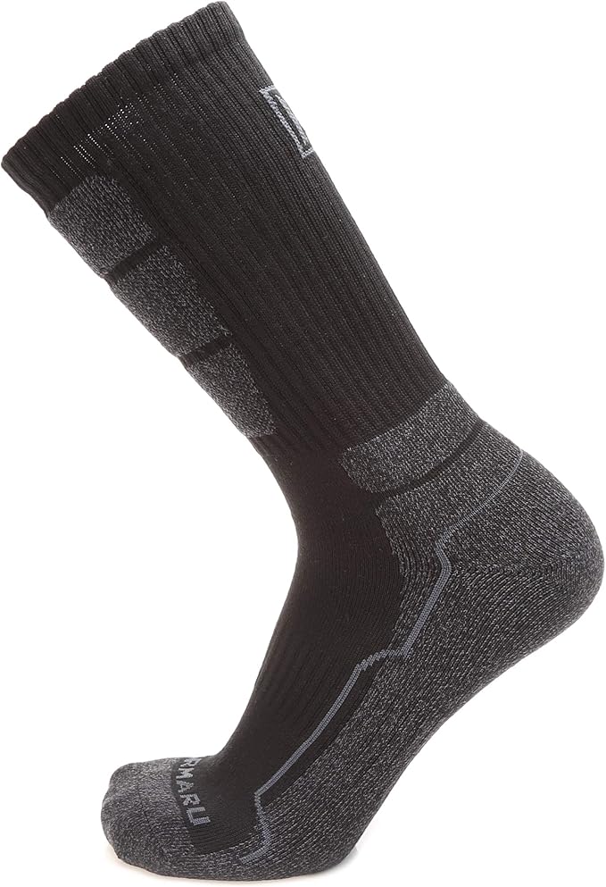 MIRMARU Men's 5 Pairs Hiking Outdoor Trail Running Trekking Moisture Wicking Cushion Crew Socks