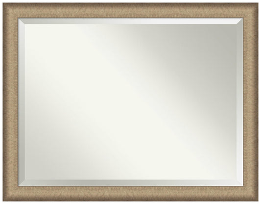 Amanti Art Bronze Wall Mirror 35x45 Elegant Brushed Bronze Rectangle Bathroom Mirror for Wall Decor Living Room, X-Large Casual Frame, Hangs Horizonally and Vertically, Bathroom Decor, Beveled Edge