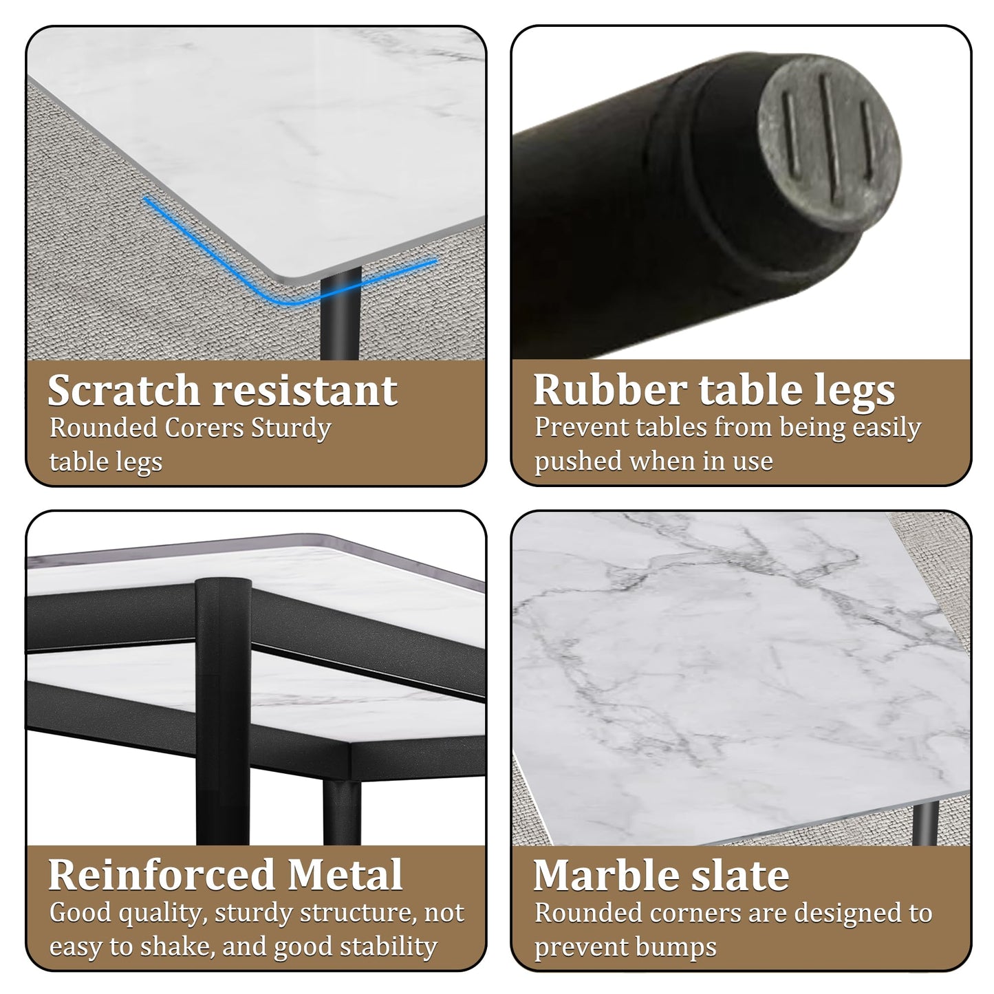 Sintered Stone Dining Table,63" Modern Faux Marble Kitchen Table, Grey Rectangular Slate Patio Table with Metal Legs, Indoor Outdoor Stone Dining Table，Scratch and Heat Resistant(63"x35.4")