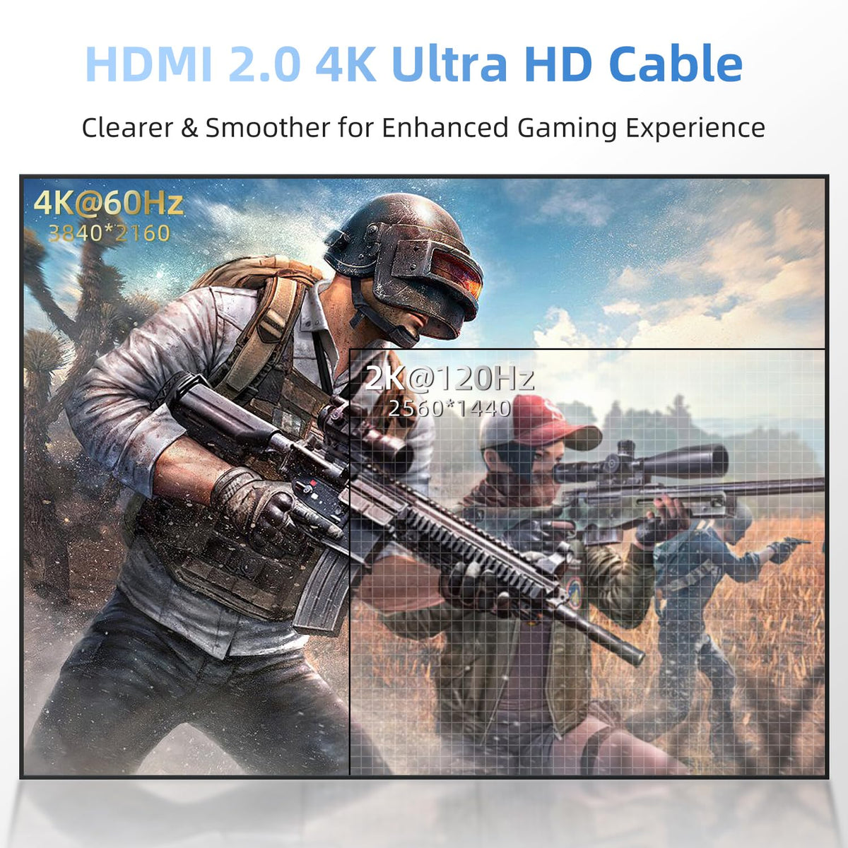 4K 50FT 2.0 4K@60Hz 2K@120Hz, 3D PS4/PS5 Diyanisly Hdmi Cable Ultra, High Speed HDMI Cable, Support ARC, Ethernet Audio