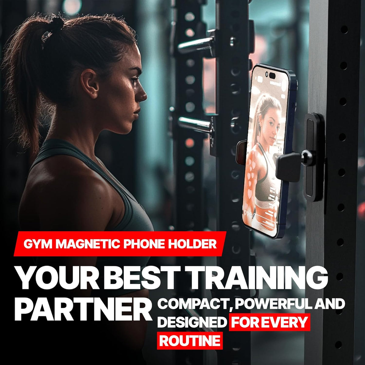 BLAUBECK Magnetic Phone Holder for Gym Essential Gym Rats Stuff Magnetic Tripod for iPhone and Magnet Phone Mount Home