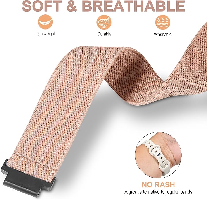 Elastic Nylon Watchband Compatible with Garmin Forerunner 235/220/230/620/630/735XT,Soft Adjustable Sport Stretchy Replacement Strap for Forerunner 235 Lite/Approach S20/S6/S5 Accessory
