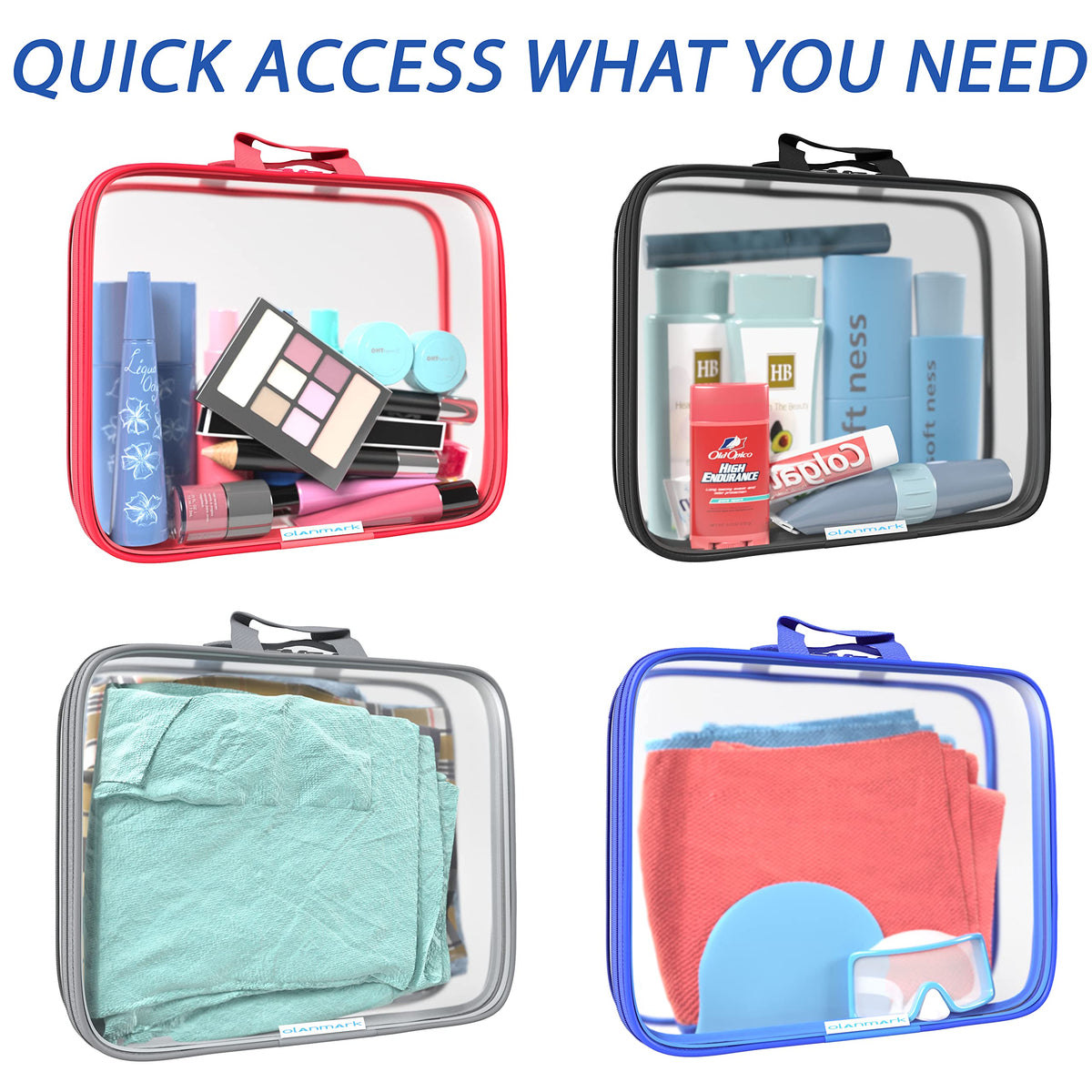 Clear Compression Packing Cubes 3 Set - Large See-Through Plastic Suitcase Bags for Travel - Luggage Compressable Organizers - Transparent PVC Collapsible Cosmetic Bag for Backpack Black