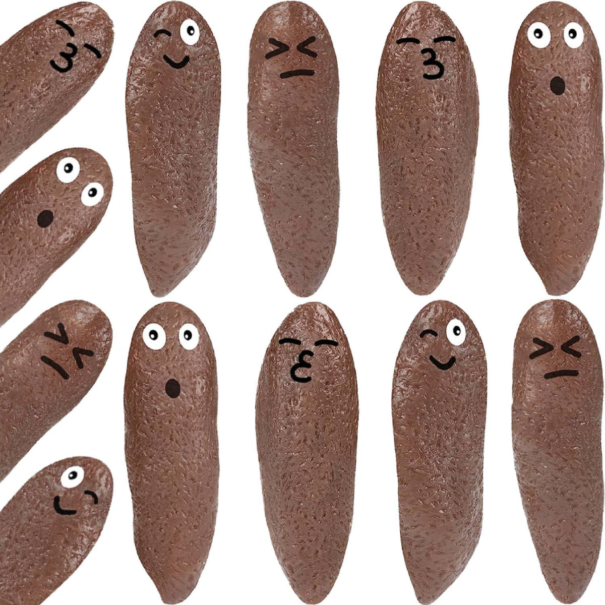 Poop Slingshot 12pcs Fake Poop Toys for Kids Stocking Stuffers, Funny Gag Gifts Bulk Party Favors Game Prizes, Sticky Poo Emotion Fidget Toys for Kids Age 3-5-7 4-8-12 Year Old Boys Girls Teens Adults