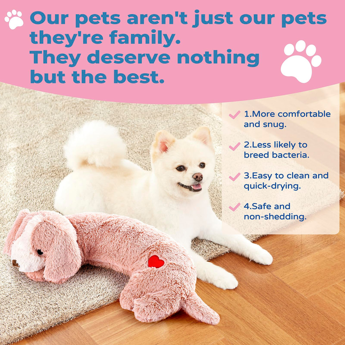 Moropaky Heartbeat Toy Puppy Heartbeat Stuffed Toy for Dog Calming Aid, Heartbeat Puppy Toy for Pets Anxiety Relief, Dog Comfort Toy for Behavioral Aid Crate Training, Puppy Essential