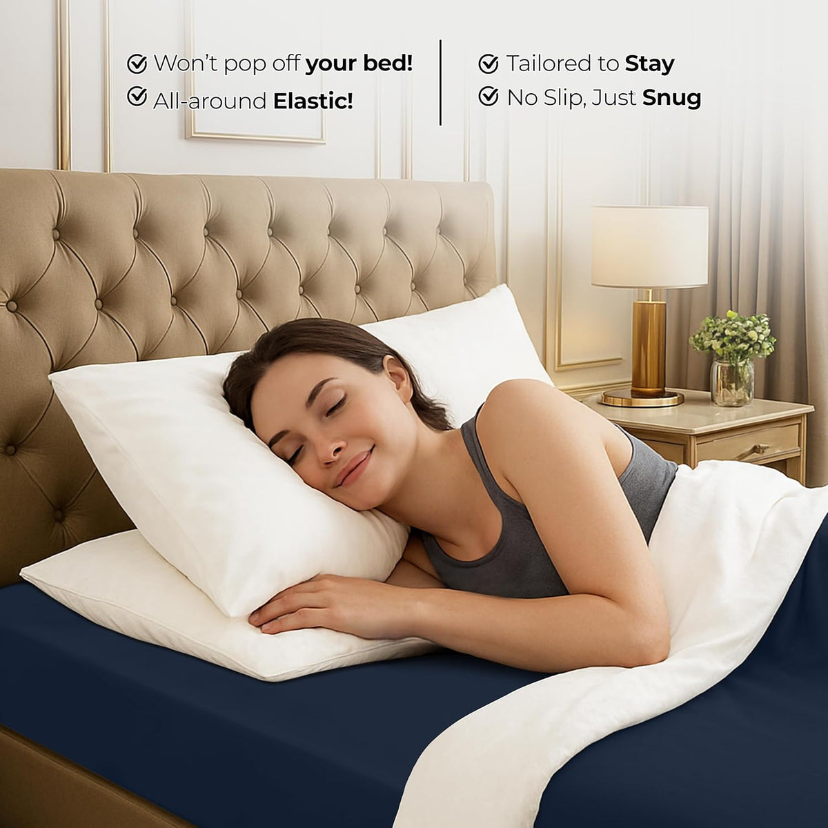 Utopia Bedding Full Fitted Sheet - Deep Pocket Soft Microfiber - Navy - Shrinkage & Fade Resistant