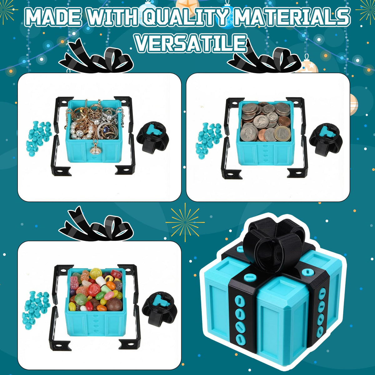 Novabright 2 Pack Annoying Present Box with Finger Annoying Gift Box with Screws Gifts Prank Boxes Novelty Hilarious Money Card Container for Party Birthday Wrapping