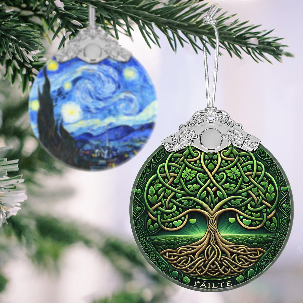 Tree of Life Stained Glass Hanging Ornament - Christmas Tree Decoration, Holiday Ornament, Gift Idea
