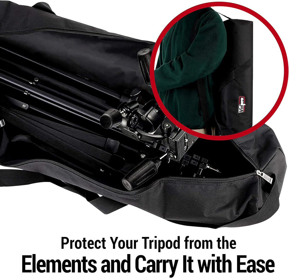 TC-27 27-Inch VidPro Padded Tripod Bag carries Long Tripods