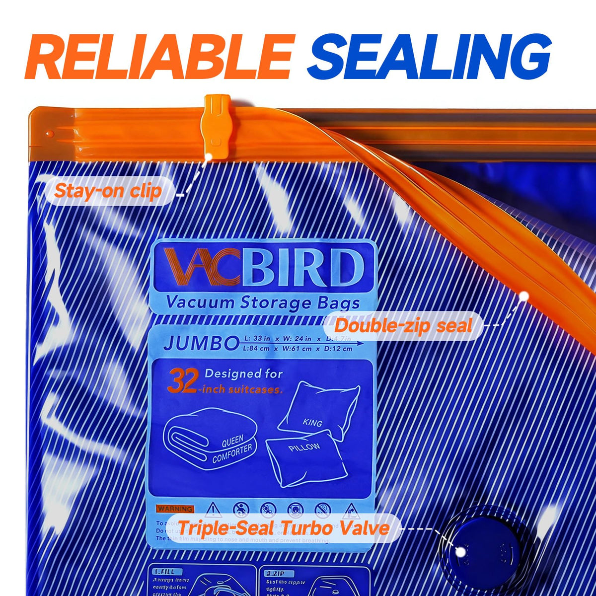 Vacbird Vacuum Storage Bags with Rechargeable Cordless Pump,15 Pack 3 Size Compression Packing Cubes Seal Bags, Space Saver for Clothes and Clothing Blankets Organization Space Saving