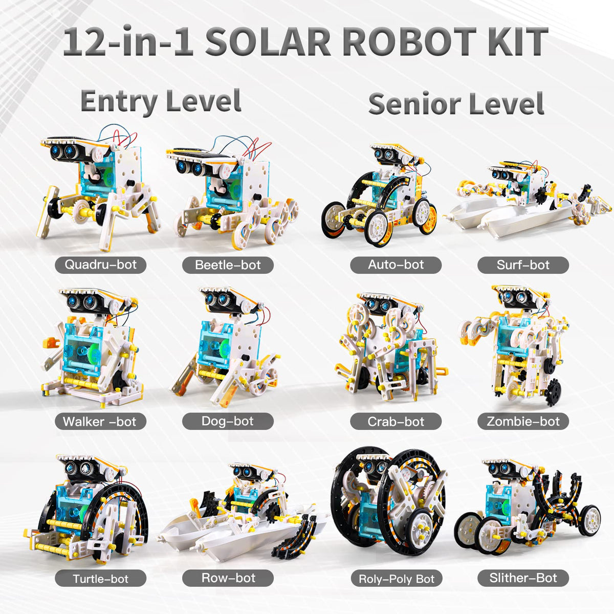 Lucky Doug Toys for Ages 8-13,12-in-1 STEM Solar Robot Kit Toys Gifts for Kids 8 9 10 11 12 13 Years Old, Educational Building Science Experiment Set Gifts for Kids Boys Girls