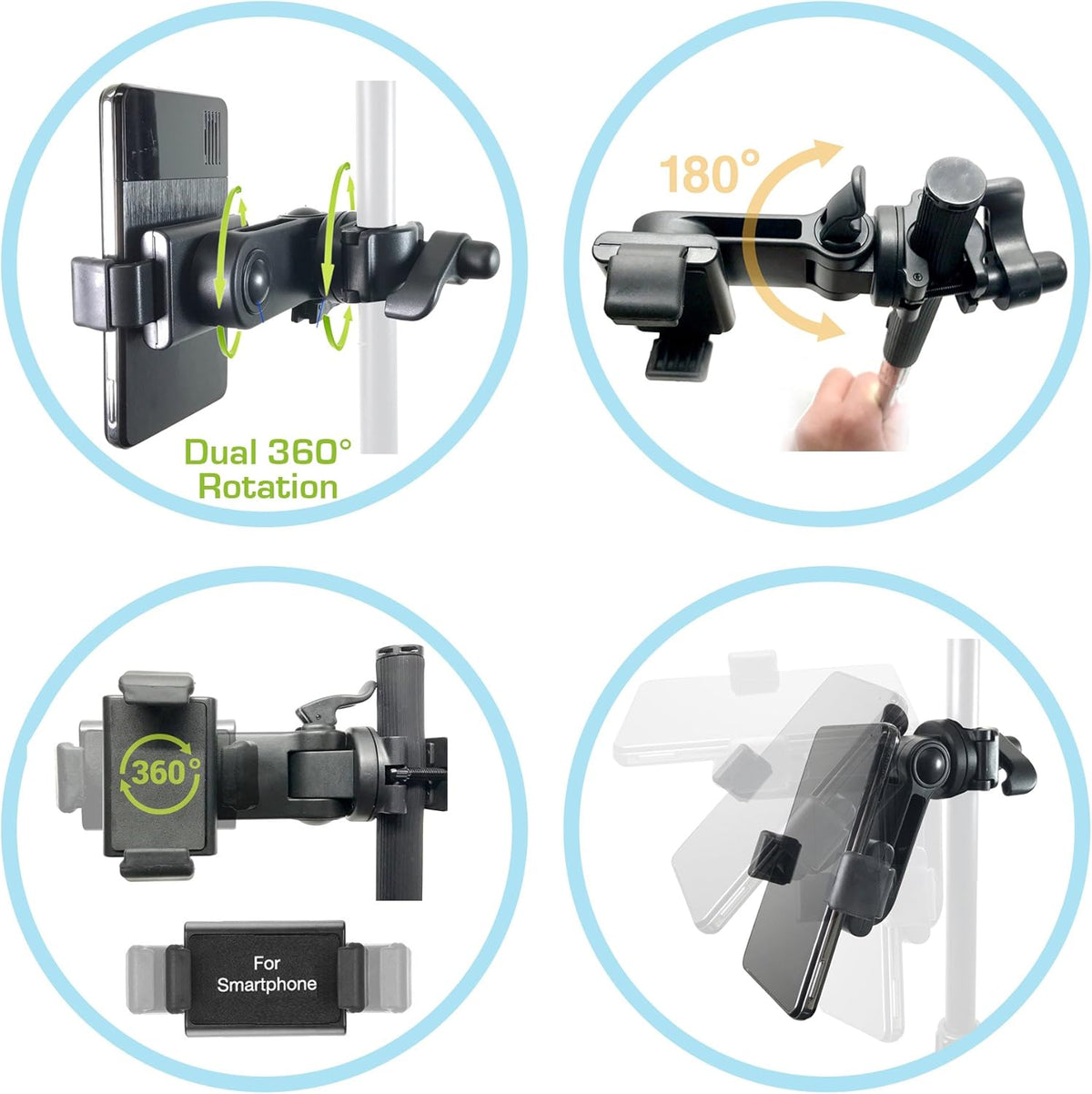 Accessory Basics w/360 3.75 inches AccessoryBasics Music Boom Mic Microphone Stand Smartphone Mount Swivel Adjust