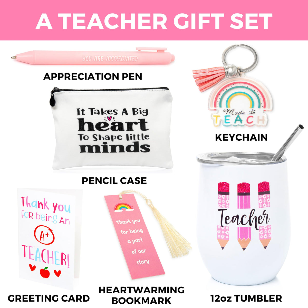 Beautiful Teacher Gifts For Women - 6 Pcs Teacher Gift Box, Teacher Christmas Gifts, Teacher Appreciation Gifts, Gifts For Teacher Birthday, Best Teacher Gift Basket