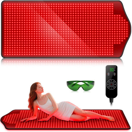 Red Light Therapy for Body, Infrared Light Therapy, 73"x 32" Red-Light Mat for Full Body, 1090 LEDs, 660nm & 850nm 3-in-1 LED Bead, Pain Relief, Light-Therapy for Dogs, Shoulder, Back, Knee