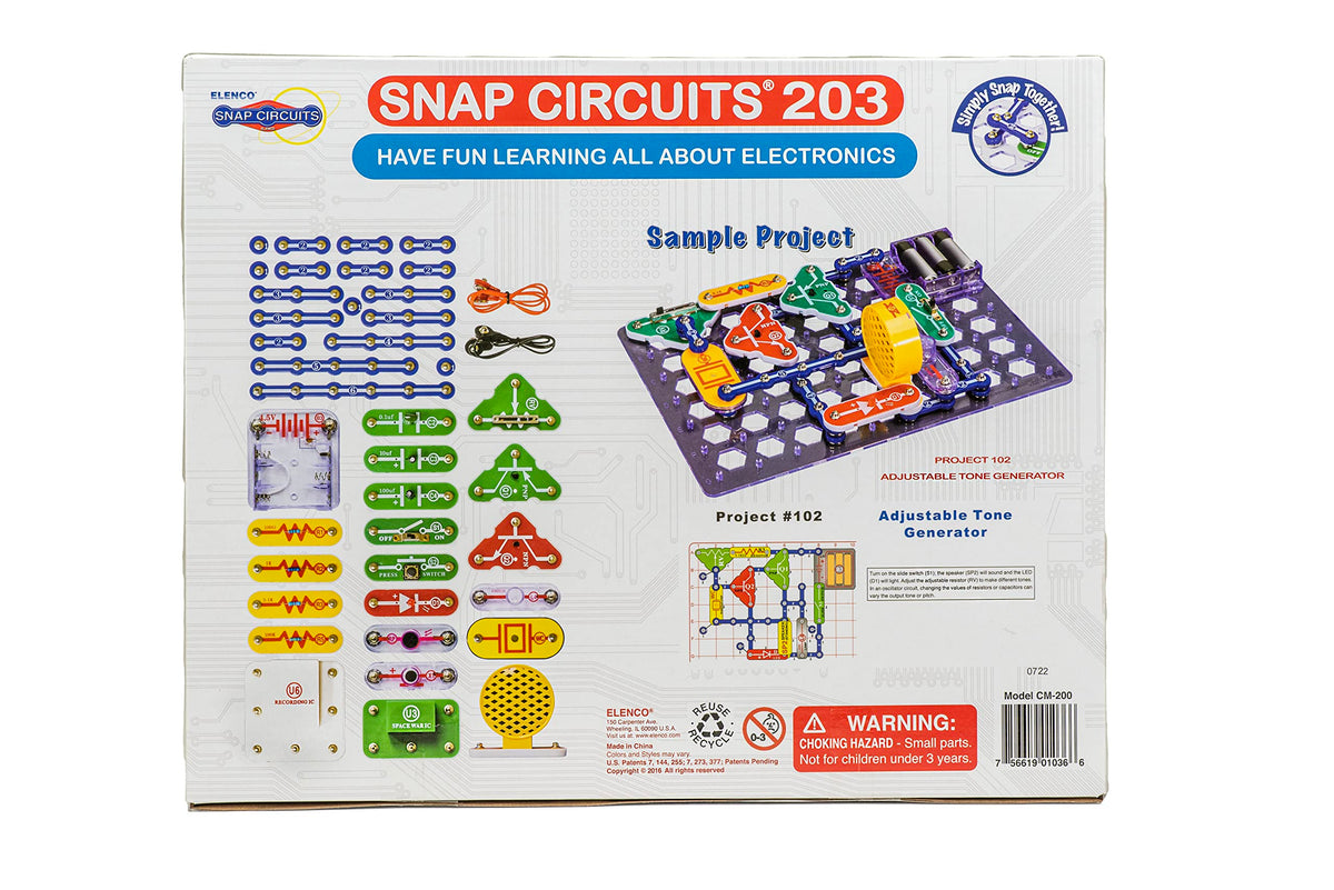 Snap Circuits 203 Electronics Exploration Kit | Over 200 STEM Projects | Full Color Project Manual | 42 Snap Modules | Unlimited Fun