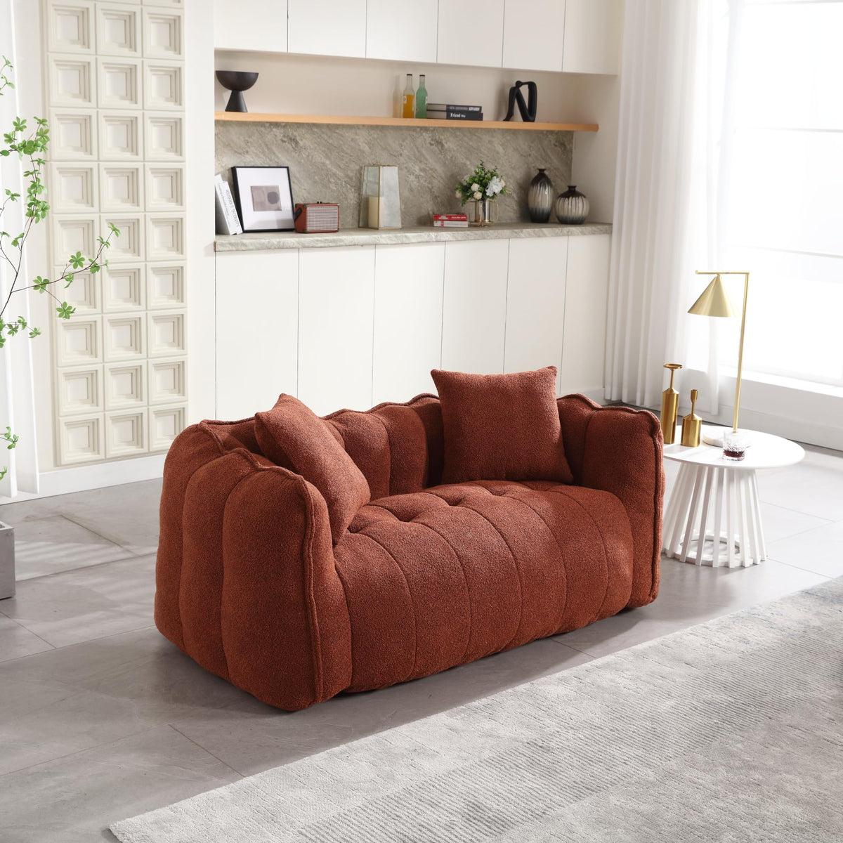 Soft Two-Person Beanbag Chair with High Resilience Foam Core