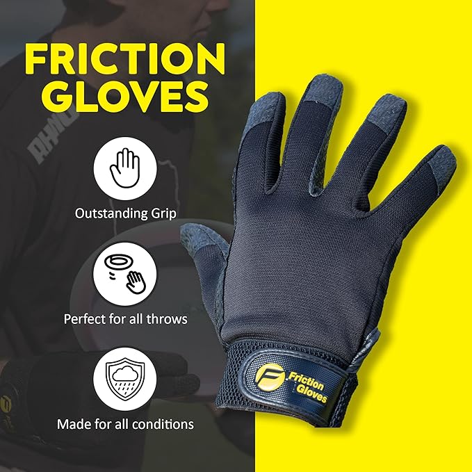 Disc Sports Gloves - Rubberized Palm and Fingers for Amazing Grip on All Your Throws - Perfect for Driving & Putting - Play Your Best in Any Weather