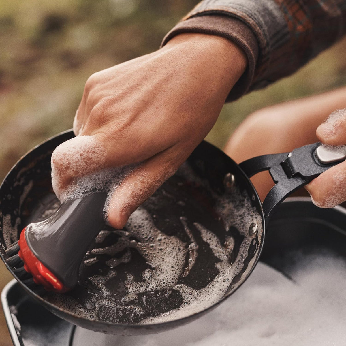 OXO Heavy Duty Outdoor Brush - Durable Design with Protective Cover for Efficient Cleaning