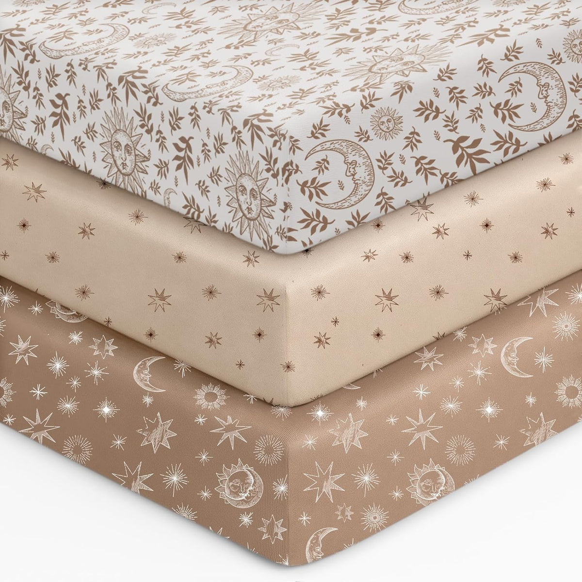 Unnivoll Baby Crib Sheets - Soft Microfiber Fitted Sheets for Standard Crib | 3-Pack, Neutral Colors