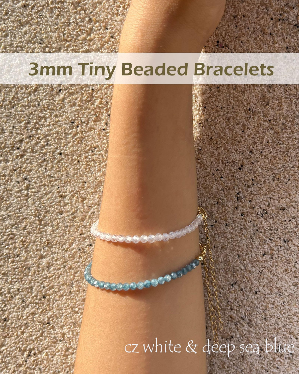 Dark Blue Beaded Bracelets for Women Gem Beaded 14k Gold Plated Bracelet Dainty Valentines Mother Gifts Inspirational Ocean Jewelry, Deep Sea Blue