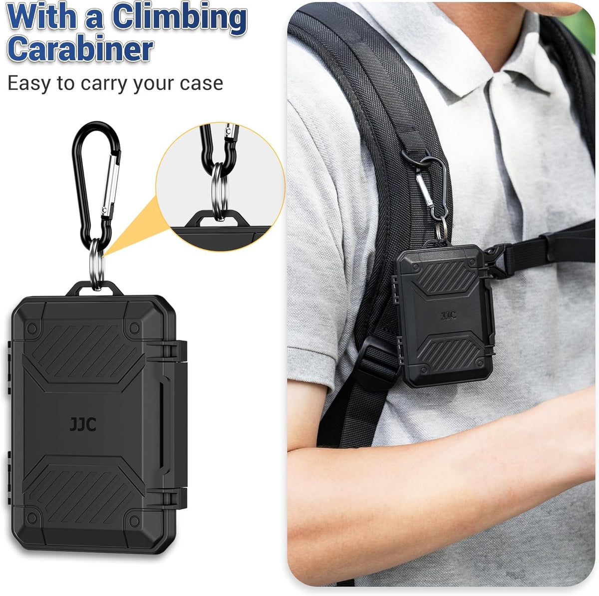JJC 8 12 2 IP67 Slim Memory Card Case for SD TF and Nano SIM Cards, Waterproof Anti-Shock Anti-Dust, Compact Size