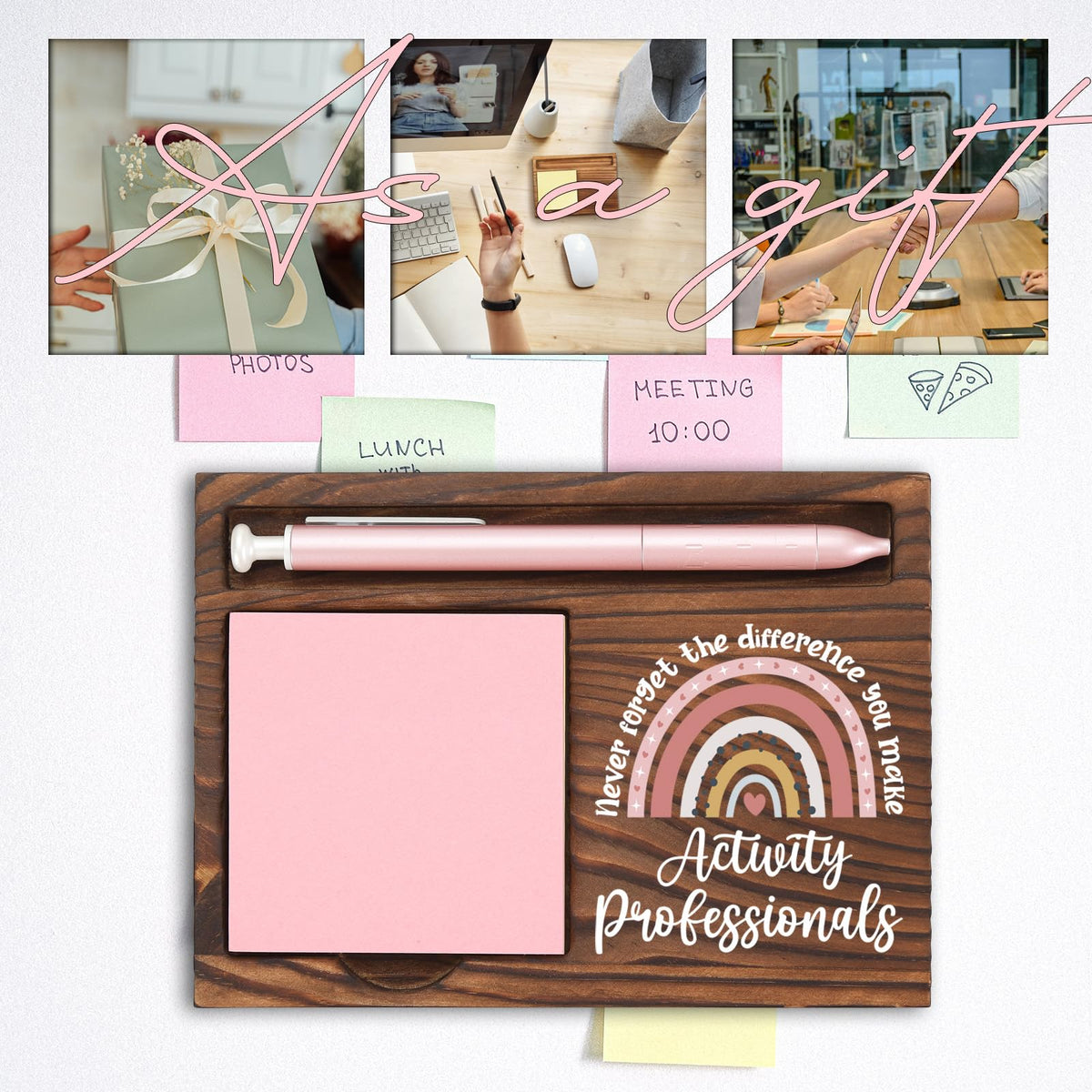Activity Professionals Gifts, Thank You Appreciation Gifts for Activity Professionals Week Graduation Birthday Christmas Office Desk Self-Stick Note Pad Holders SBB46