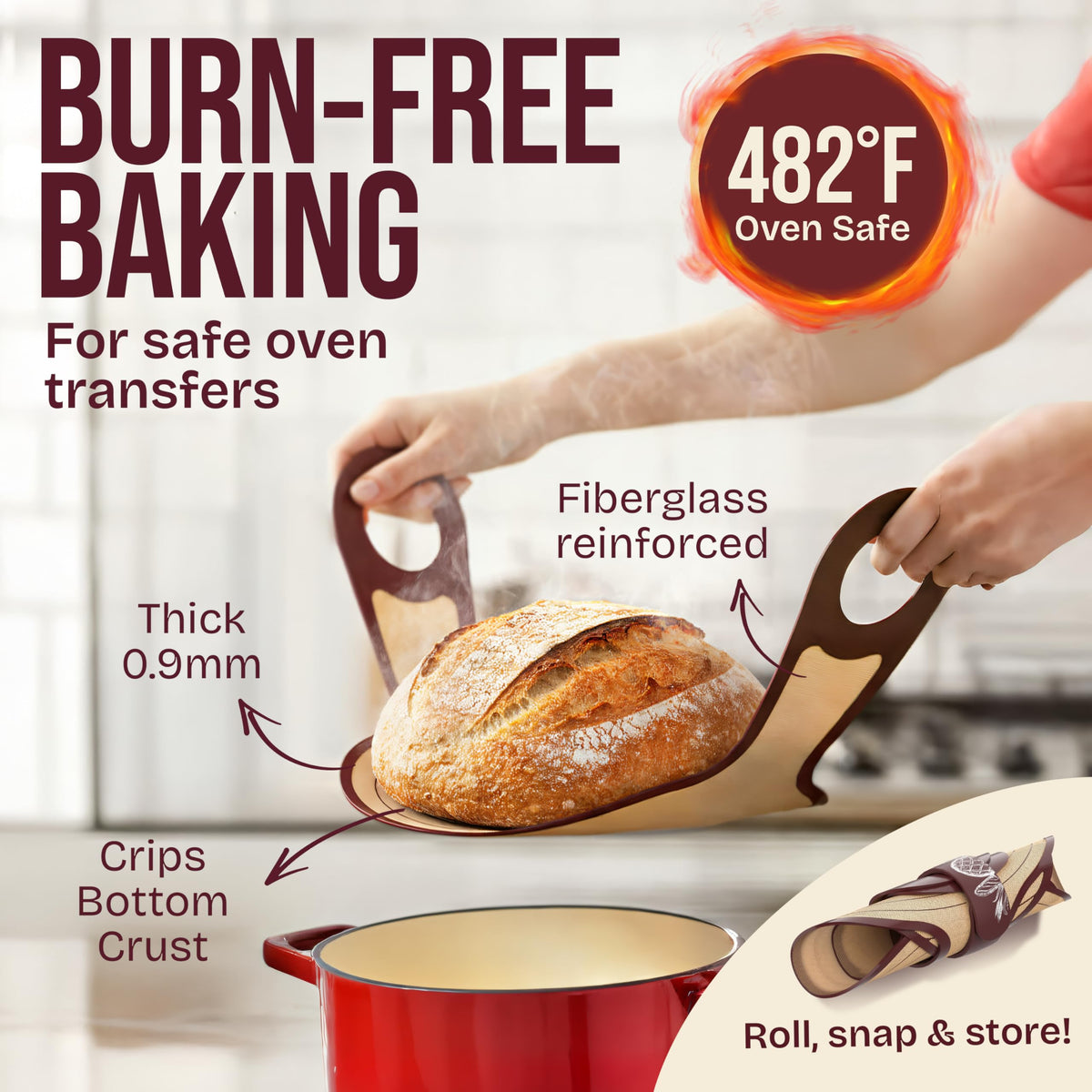 Superbaking Sourdough Starter Kit, 9" Splinter-Free Banneton Bread Proofing Basket Set with Non-Stick Silicone Dough Sling & Glass Starter Jar Kit, Sourdough Bread Baking Supplies, Sourdough Tools