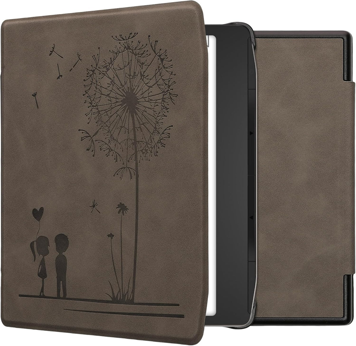 kwmobile Stylish Grey Dandelion eReader Case for Pocketbook Era - Slim & Durable