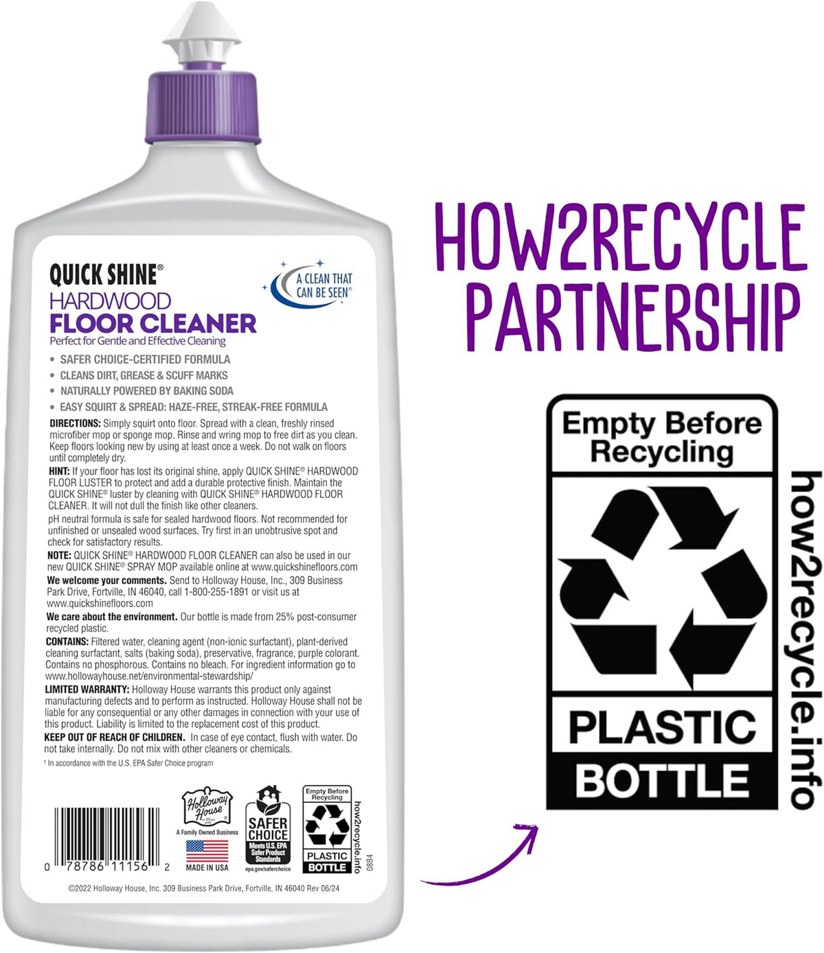 Quick Shine Hardwood Floor Cleaner - 27oz 2-Pack | Streak-Free, No Rinse Formula | Effective Dirt & Scuff Removal