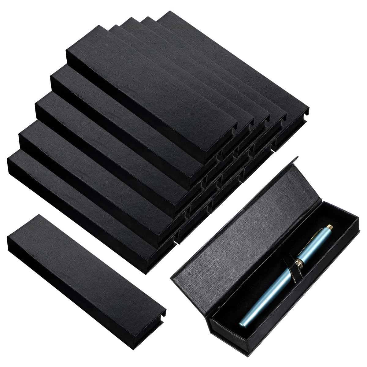 18 Pcs Pen Gift Boxes Empty Black Ballpoint Pens Gift Box with Cushion Pen Jewelry Display Box Empty Present Collection Cases for Birthday Souvenir Business Gifting Office Supplies